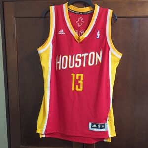adidas Red & Yellow Houston Basketball Jersey #13